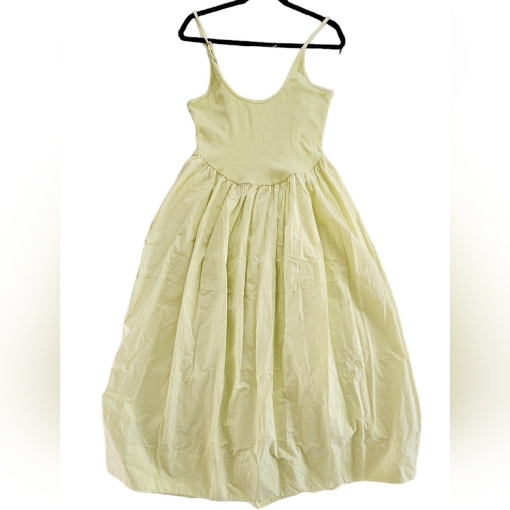 Free People Dylan Midi Dress in lighting bolt green- missing tag NWOT - Picture 3 of 7
